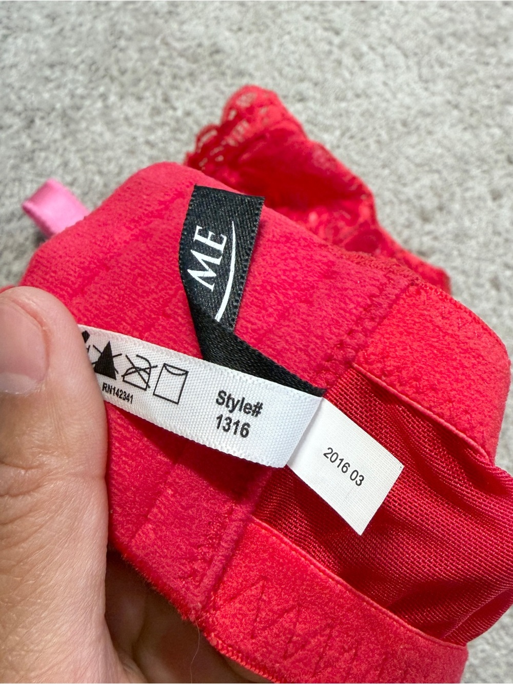 Adore Me Women’s Lace Bra Underwire Romantic Sexy in Red 40I - Picture 13 of 13